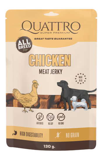 JERKY - CHICKEN PROTEIN Papildomas pašaras suaugusiems šunims
